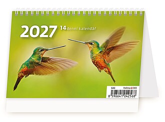 MINI 14denní kalendář 2027, stolní kalendář - reklamní kalendáře
