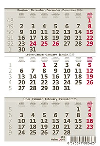 Mini tříměsíční kalendář 2027, stolní kalendář