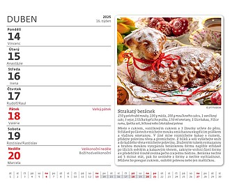 MiniMax Česká kuchyně 2025, stolní kalendář