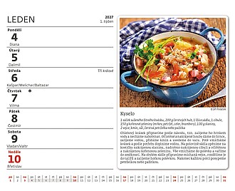 MiniMax Česká kuchyně 2027, stolní kalendář