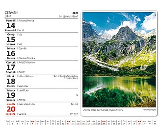 Minimax České a slovenské hory 2027, stolní kalendář