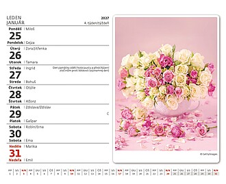 MiniMax Květiny 2027, stolní kalendář
