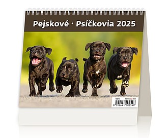 Minimax Pejskové 2025, stolní kalendář - reklamní kalendáře