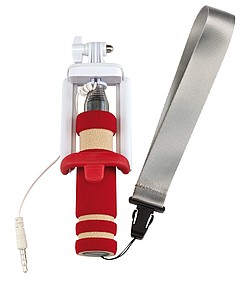 MINISELFIE Teleskopický mini monopod na selfie, červené - reklamní předměty
