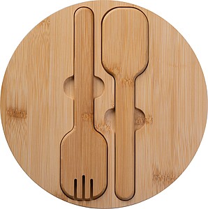 Miska na salát s bambusovým víčkem 2000 ml, šedá