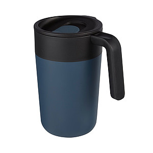 MISTIO Termohrnek z recyklovaného plastu, 400 ml, modrý - reklamní hrnky