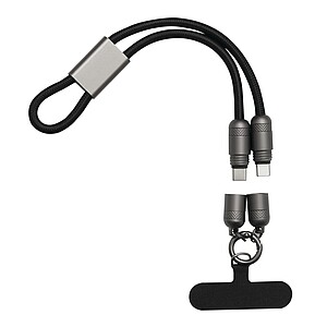 MONCALIER Multifunkční 65W nabíjecí a datový kabel, černá/šedá