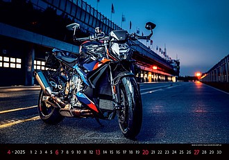 Motorbikes 2025, nástěnný kalendář, prodloužená záda