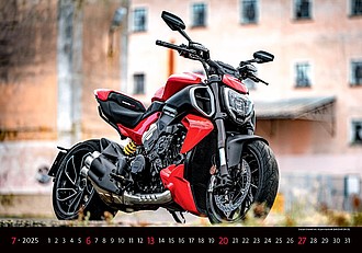 Motorbikes 2026, nástěnný kalendář, prodloužená záda