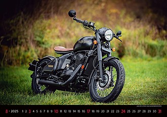 Motorbikes 2026, nástěnný kalendář, prodloužená záda