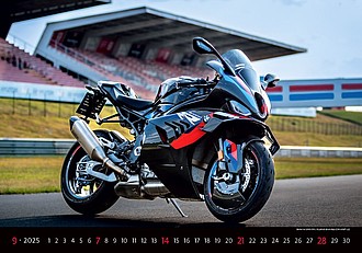 Motorbikes 2026, nástěnný kalendář, prodloužená záda