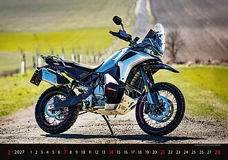 Motorbikes 2027, nástěnný kalendář, prodloužená záda