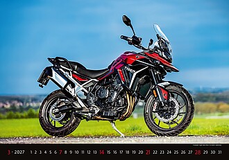 Motorbikes 2027, nástěnný kalendář, prodloužená záda