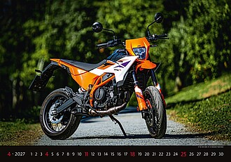 Motorbikes 2027, nástěnný kalendář, prodloužená záda