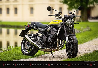 Motorbikes 2027, nástěnný kalendář, prodloužená záda