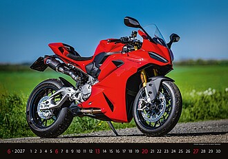 Motorbikes 2027, nástěnný kalendář, prodloužená záda