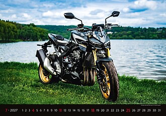 Motorbikes 2027, nástěnný kalendář, prodloužená záda