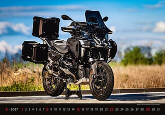 Motorbikes 2027, nástěnný kalendář, prodloužená záda