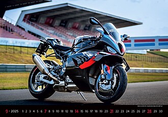 Motorbikes 2027, nástěnný kalendář, prodloužená záda
