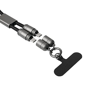 Multifunkční nabíjecí a datový kabel, černá/šedá