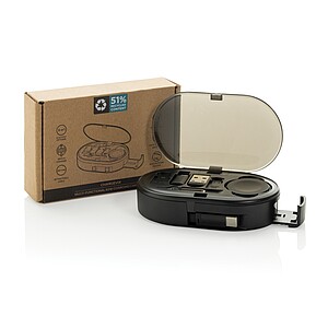 Multifunkční nabíjecí kabelová sada, černá - reklamní předměty