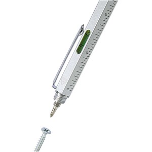 Multifunkční propiska z recyklovaného hliníku, stříbrný