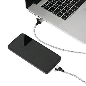 Nabíjecí a datový kabel, stříbrná