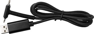 Nabíjecí kabel, 2 koncovky, černý - reklamní předměty