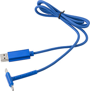 Nabíjecí kabel, 2 koncovky, modrý