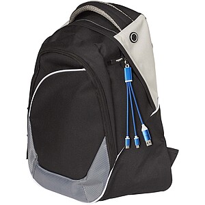 Nabíjecí kabel 4v1 z recyklovaného hliníku s klíčenkou, královská modrá