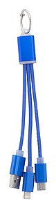 Nabíjecí kabel s kroužkem na klíče, modrý