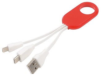 Nabíjecí kabel s očkem, červený - reklamní předměty