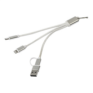 Nabíjecí kabel s přívěškem na klíče, stříbrná