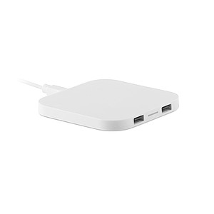 Nabíjecí podložka s USB portem a hubem, bílá - reklamní předměty