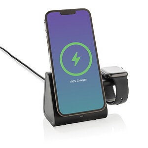 Nabíječka 5000mAh 3v1 Powerbase z RCS recyklovaného plastu, černá - reklamní předměty