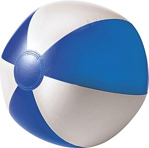 Nafukovací míč, PVC, bílá/modrá - reklamní předměty
