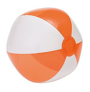 Nafukovací plážový míč, 6 panelů, bílo oranžový