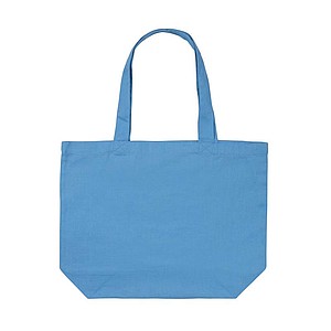 Nákupní taška s kapsou, recyklovaný materiál, světle modrá