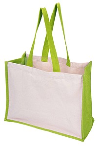 Nákupní taška s zelenými boky a uchy