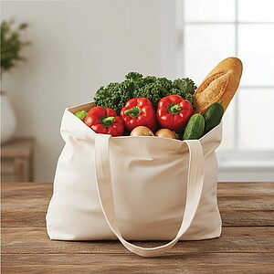 Nákupní taška z bavlněného plátna, béžová