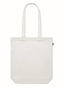 Nákupní taška z organické bavlny s širším dnem, bílá