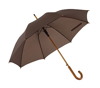 NARSIOL Automatický deštník s dřevěnou holí, hnědá