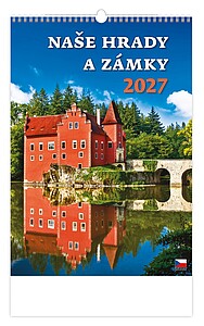 Naše hrady a zámky 2027, nástěnný kalendář, prodloužená záda - reklamní kalendáře