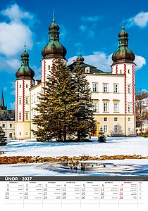 Naše hrady a zámky 2027, nástěnný kalendář, prodloužená záda