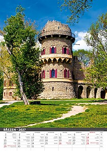 Naše hrady a zámky 2027, nástěnný kalendář, prodloužená záda