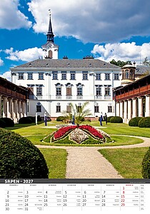 Naše hrady a zámky 2027, nástěnný kalendář, prodloužená záda