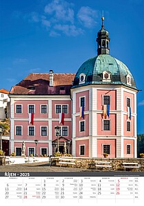 Naše hrady a zámky 2027, nástěnný kalendář, prodloužená záda