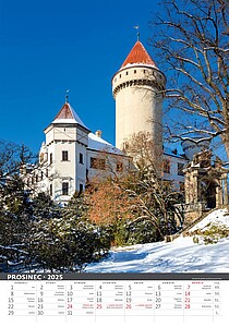 Naše hrady a zámky 2027, nástěnný kalendář, prodloužená záda