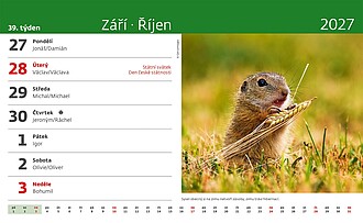 Naše příroda 2027, stolní kalendář