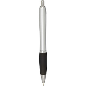 Nash kuličkové pero z recyklovaného plastu RCS se stříbrným tělem a barevným úchopem (černý inkoust), černá